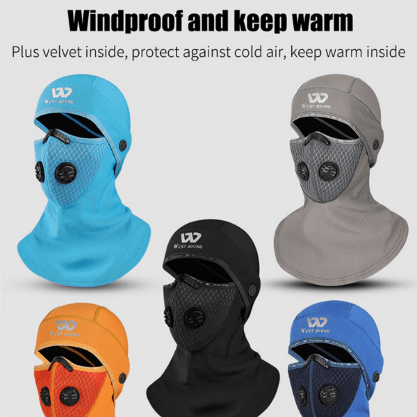 Skimaske für Erwachsene online kaufen | Sturmmaske mit Kopfbedeckung und Filterventil | Halsschlauch Winter Spor