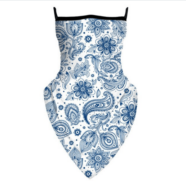 Sturmmaske Balaclava Schalmaske mit Bandana Paisley Muster | Stoffmaske im Schlauch Style für Damen und Herren | Fashion Sturmmasken mit blau-weiss Blumen Bandana Paisley Muster | Schweiz Masken kaufen | Designer Style Masken