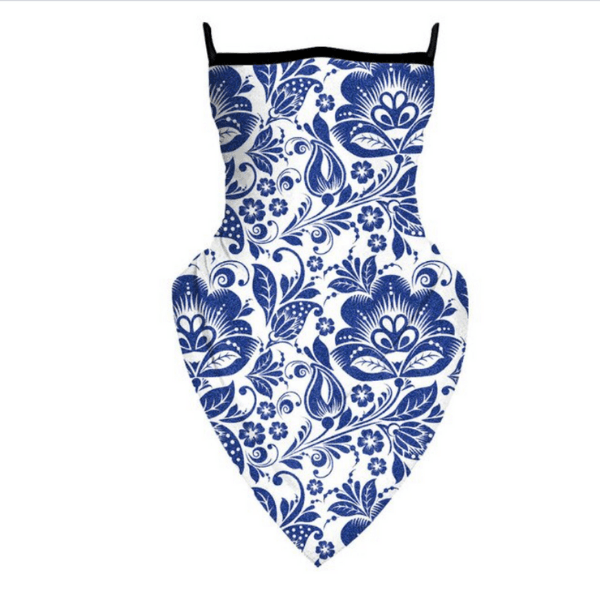 Sturmmaske Balaclava Schalmaske mit Bandana Paisley Muster | Stoffmaske im Schlauch Style für Damen und Herren | Fashion Sturmmasken mit blau-weiss Blumen Bandana Paisley Muster | Schweiz Masken kaufen | Designer Style Masken