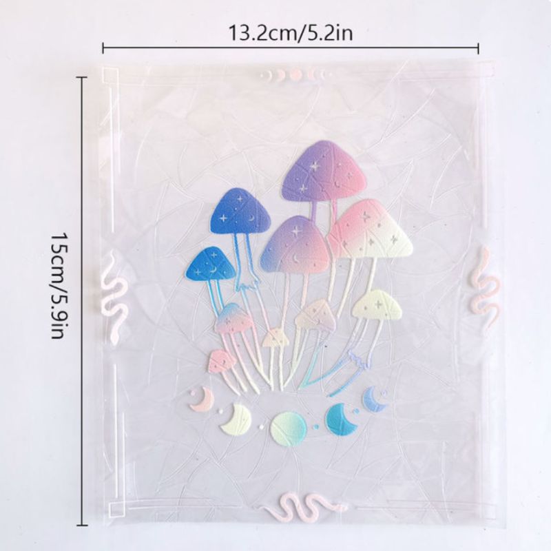 Farbige Mushroom Pilz Aufdruck mit Schlangen - Sun Catcher Sonnenfaenger Sticker fuer an das Fenster - Prisma Regenbogen Farben Licht in deinem Zuhause