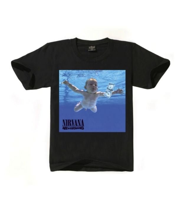Nirvana T-Shirt in schwarz mit dem Aufdruck vom schwimmenden Baby vom Album Nevermind - Unisex Nirvana T-Shirt kaufen Schweiz