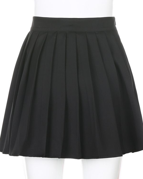 Schwarzer Plissee Tennis Rock Damen