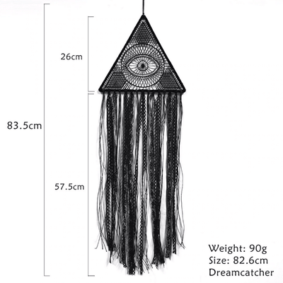 Dreieck mit Auge Symbol in der Mitte und Fransen in schwarz