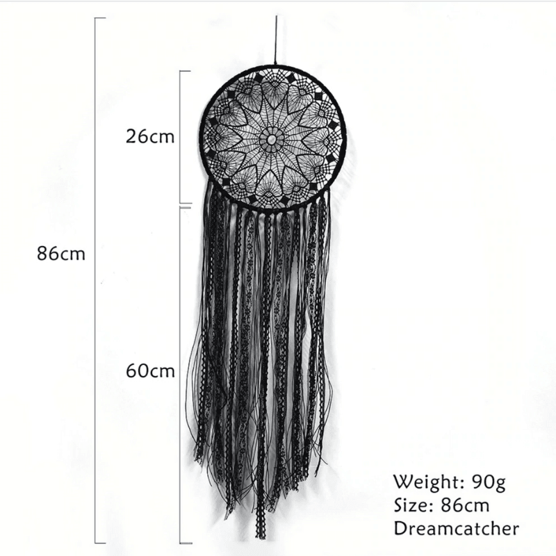 Wand Dekoration schwarzer Traumfänger mit Stern Mandala