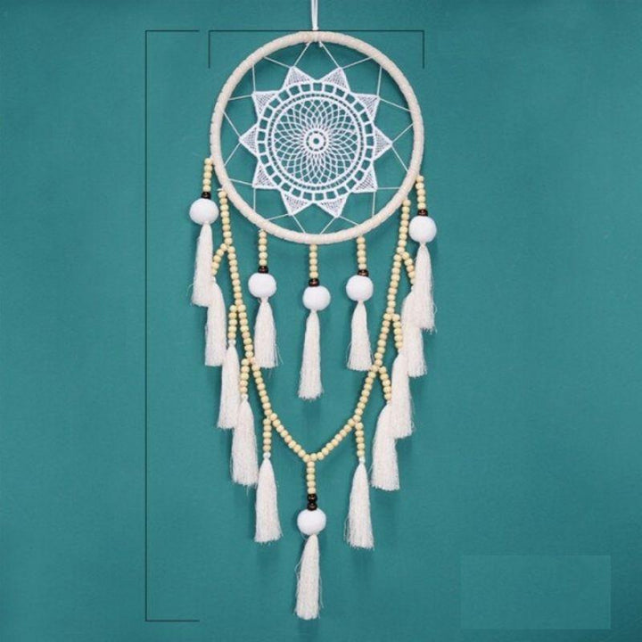 Weisser Boho Traumfänger Dream Catcher Wanddekoration