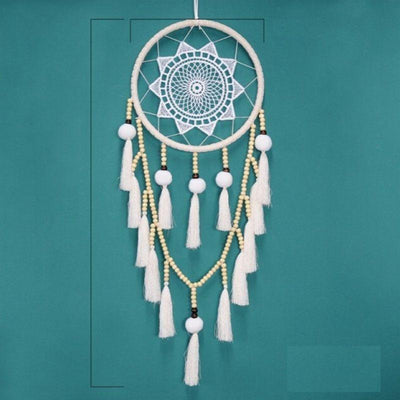 Weisser Boho Traumfänger Dream Catcher Wanddekoration