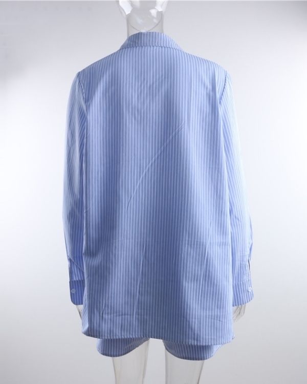 Oversize Bluse und Shorts Hosen mit elastischem Bund