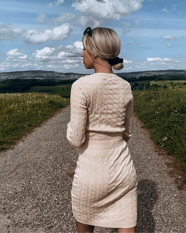 Zweiteiler Rock und Pullover Lounge Knit Style Fashion