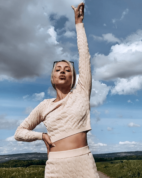 Zweiteiler Rock und Pullover Lounge Knit Style Fashion