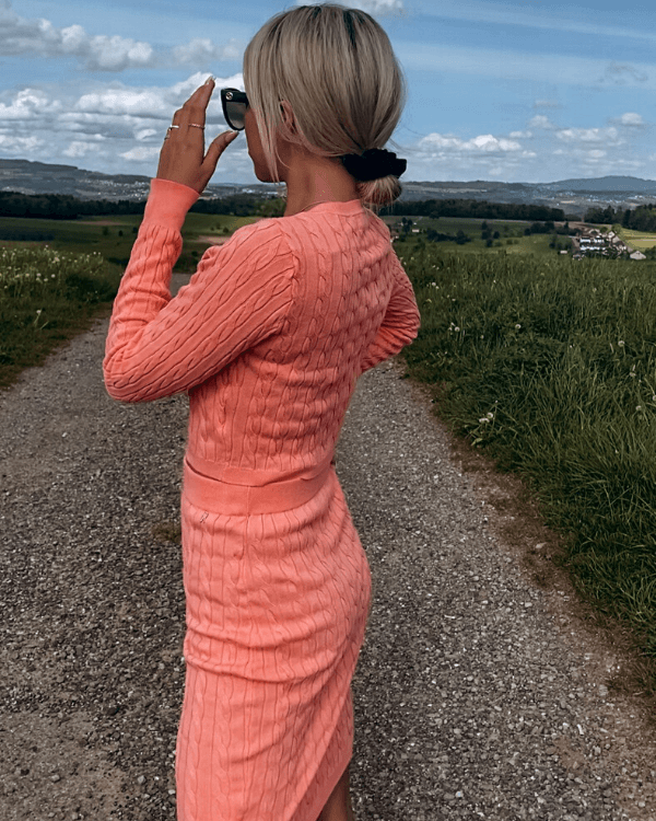 Zweiteiler Rock und Pullover Lounge Knit Style Fashion
