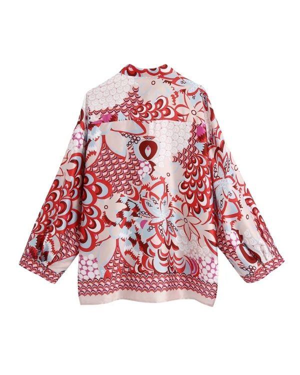 Floral Vintage Retro Bluse Hemd Damen Fashion Schweiz Just Style