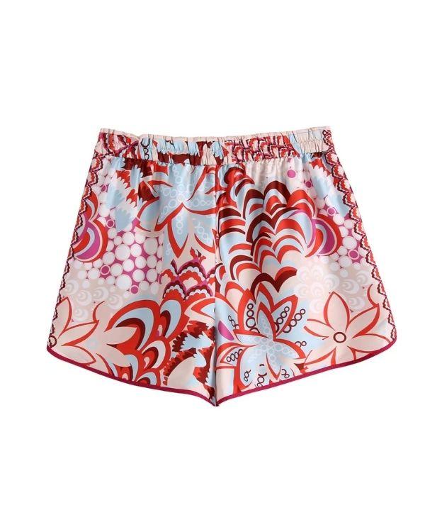 Shorts kurze Hose mit Floral Print Vintage Retro Style
