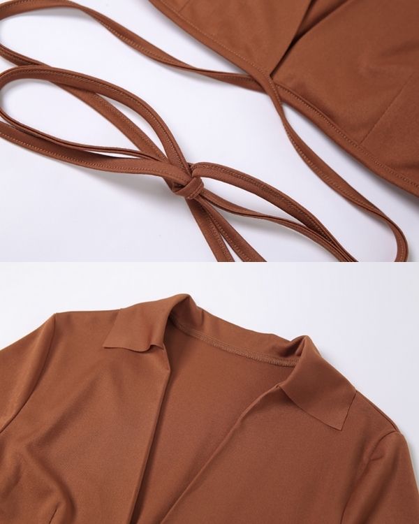 Elegantes Zweiteiler Set aus Bluse und Jupe 