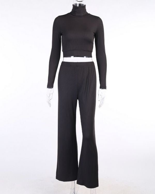 Schwarzes Damen Tracksuit Zweiteiler Set Schweiz Fashion Just Style