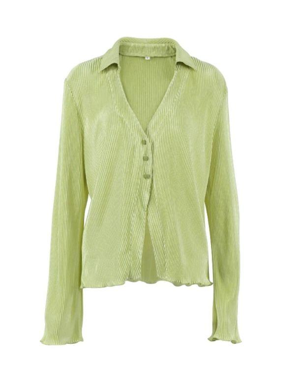 Lockere Cord Bluse mit Kragen 