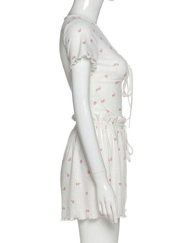 Pyjama Sommer Shorts und T-Shirt Zweiteiler Set