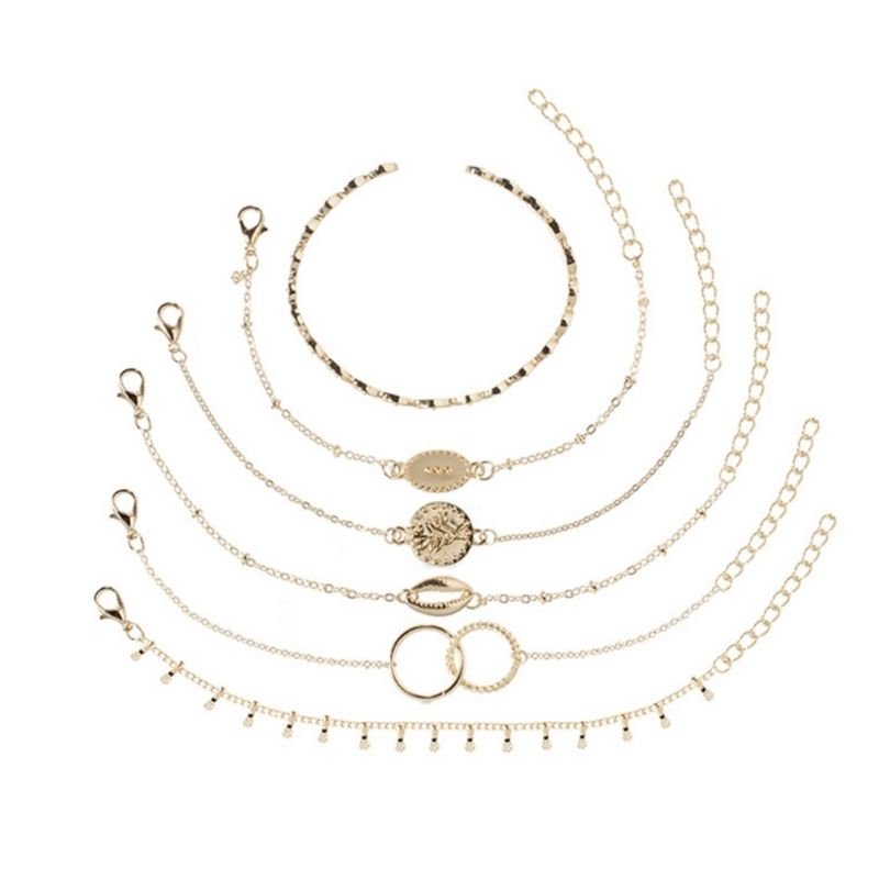 Armketten Armreifen Set in gold - Damen Modeschmuck fuer Handgelenk online kaufen