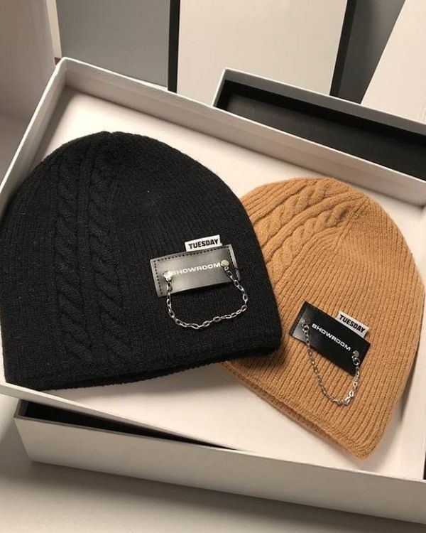 Schwarz braune Beanies im Fashion Style fuer Damen und Herren online kaufen