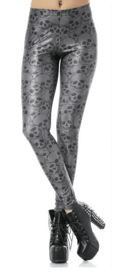 Leggings Skull black-grey