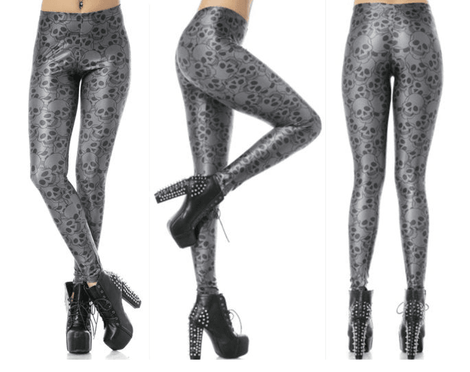 Leggings Skull black-grey