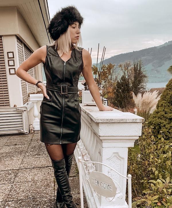 Kunstleder Kleid Alexa