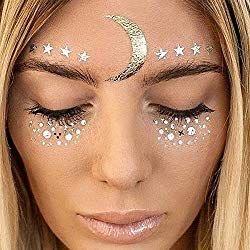 FLASH TATTO's Gesicht Mond & Sterne