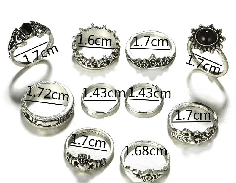 Ring Set Black Sun