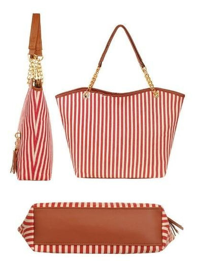Handtasche gestreift