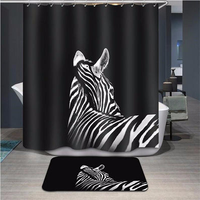 Duschvorhang Löwe und Zebra