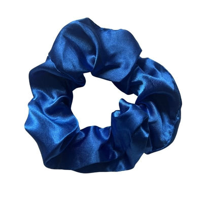 Blaue Satin Seide Scrunchies Haargummis auch schoen fuer ums Handgelenk 