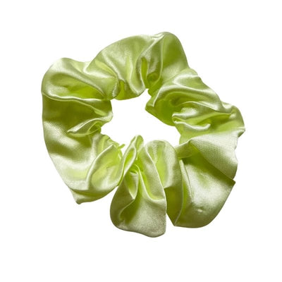 Knallgruenes Hellgruenes Satin Scrunchies Haargummis 