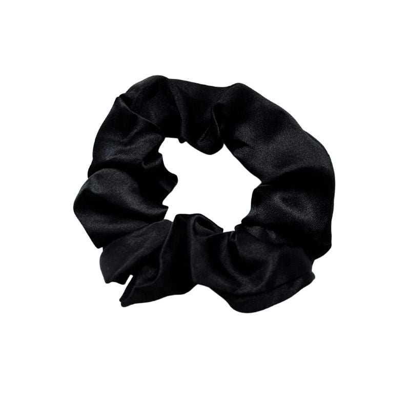 Schwarze Scrunchies Haargummis fuer alle Frisuren 