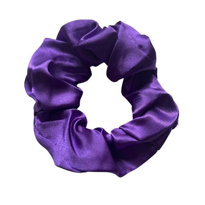 Dunkel Violett Scrunchies Haargummis aus Satin Seide - Weiche farbige Haargummis 