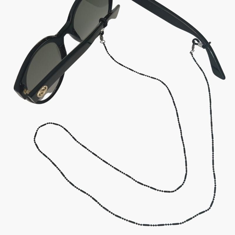feine elegante schwarze Perlenkette Brillenkette Sonnenbrillen Kette 