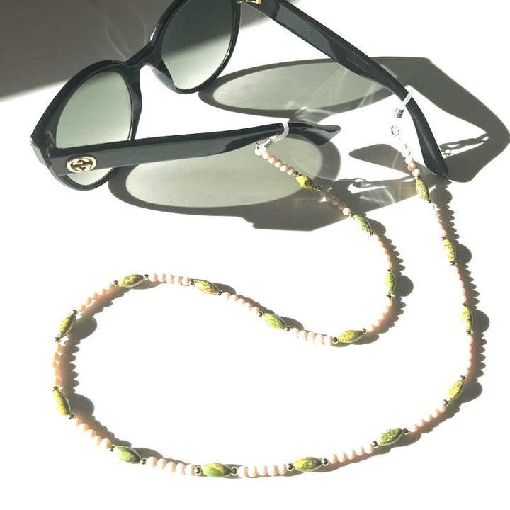 Hippie Style Accessoires Brillenkette Sonnenbrille Kette aus Kunstperlen 